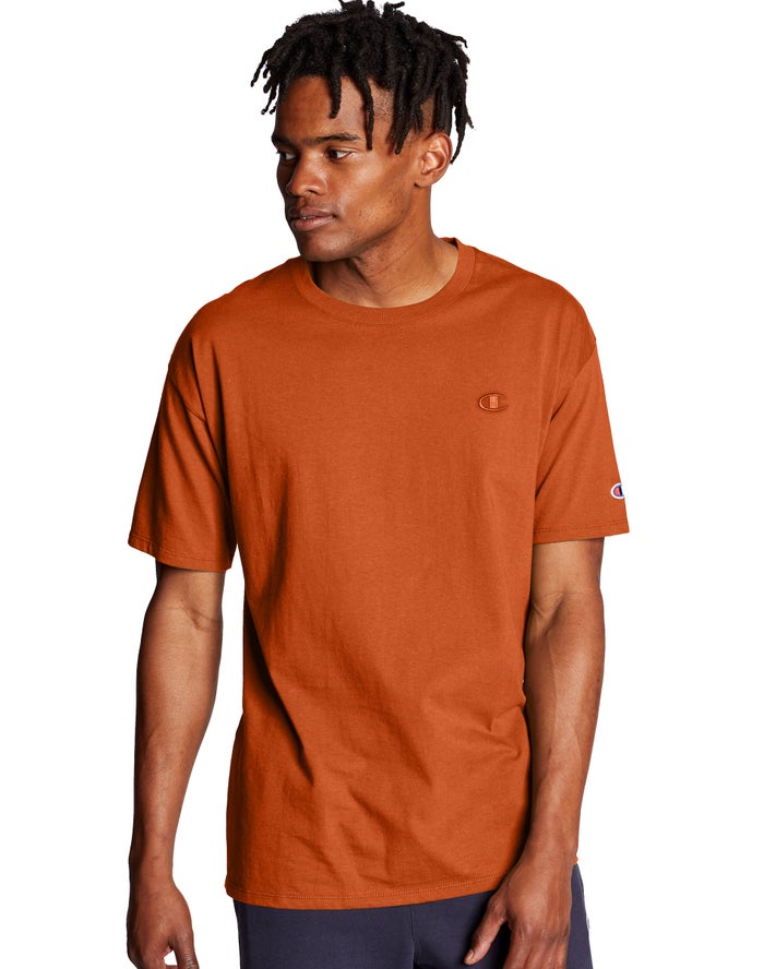 Champion Mens T-Shirt NZ - Classic Jersey Orange ( 2073-QUPED )